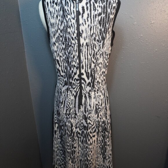 Rachel Roy Womens Black Off White Leopard Sweater Sleeveless Dress Size Small - Picture 6 of 9